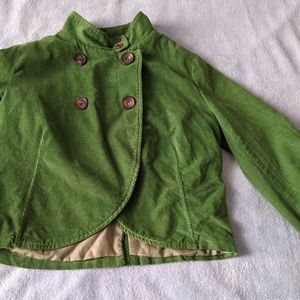 Cute green corduroy cropped jacket S/M